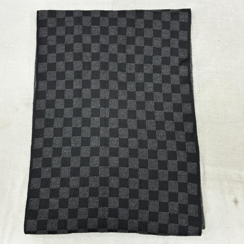 ルイヴィトン LOUIS VUITTON マフラー マフラー ダミエ グラフィット エシャルプ プティ マフラー M74200 ウール イタリア製 - 総柄 X ロゴ、文字 黒 / ブラック / black X 灰 / グレー / gray メンズ USED 古着 中古 50157601
