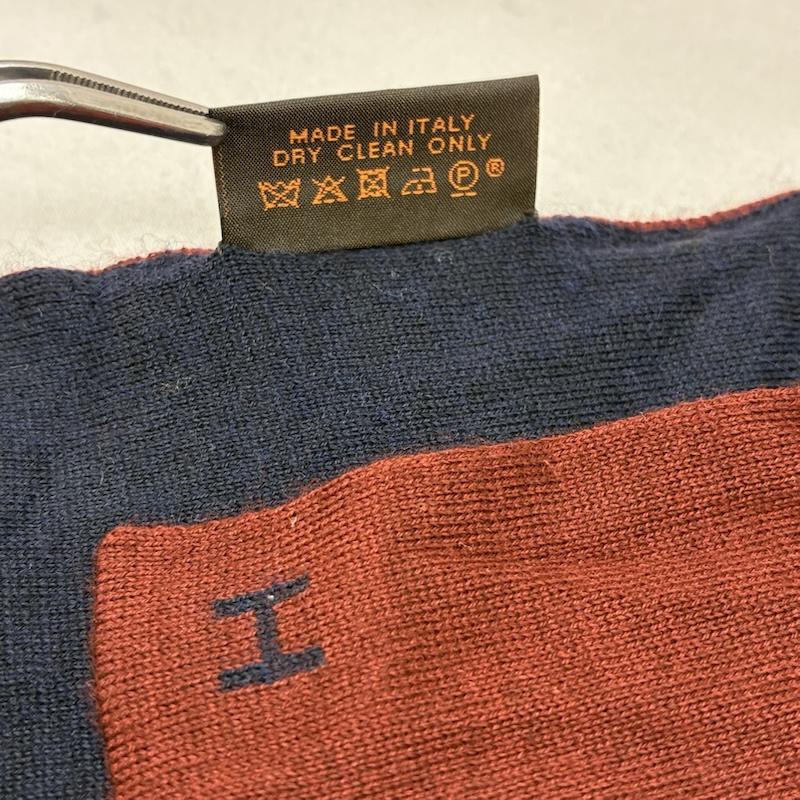 エルメス HERMES マフラー マフラー アレ ルトゥール ダブルフェイス リバーシブル Hロゴ カシミヤ シルク マフラー - ワンポイント X ロゴ、文字 紺 / ネイビー / navy X えんじ / ワインレッド / dark red メンズ USED 古着 中古 50157605