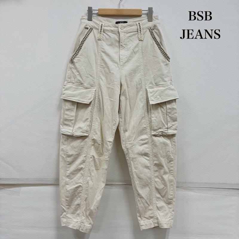 古着 USED パンツ ワークパンツ、ペインターパンツ BSB JEANS スタッズ カーゴパンツ テーパード Y2K 36 ワンポイント X ロゴ、文字 X 刺繍 オフホワイト / オフホワイト / X 銀 / シルバー / silver color レディース USED 古着 中古 50157612