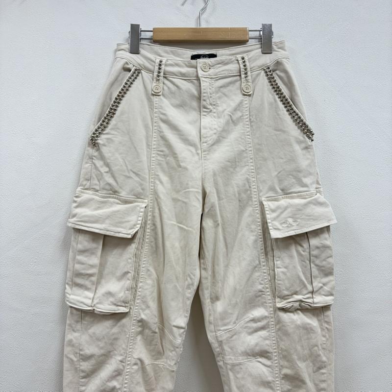 古着 USED パンツ ワークパンツ、ペインターパンツ BSB JEANS スタッズ カーゴパンツ テーパード Y2K 36 ワンポイント X ロゴ、文字 X 刺繍 オフホワイト / オフホワイト / X 銀 / シルバー / silver color レディース USED 古着 中古 50157612