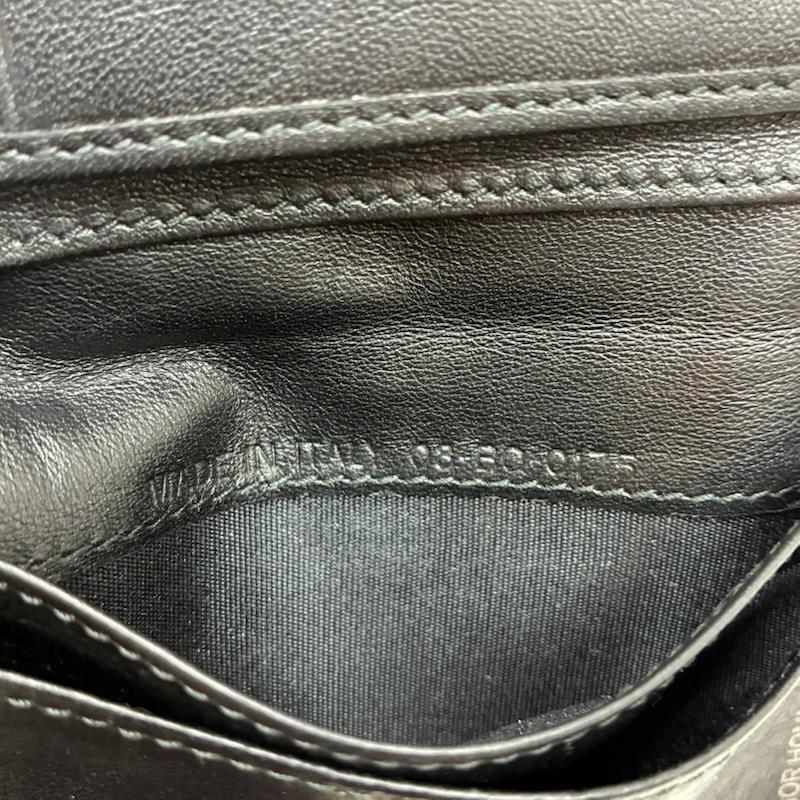 ディオールオム Dior homme 財布 コンパクト財布 オブリーク トロッター ロゴ 型押し 二つ折り レザー カードケース - ロゴ、文字 黒 / ブラック / black メンズ USED 古着 中古 50157615