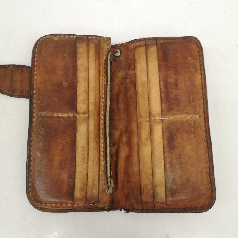ファニー FUNNY 財布 長財布 フラワー コンチョ レザー ロング ウォレット 長財布 - 茶 / ブラウン / brown メンズ USED 古着 中古 50157619
