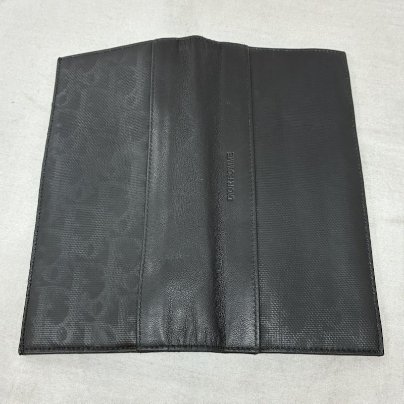 ディオールオム Dior homme 財布 長財布 オブリーク トロッター ロゴ 型押し 二つ折り レザー 長財布 - ロゴ、文字 黒 / ブラック / black メンズ USED 古着 中古 50157621