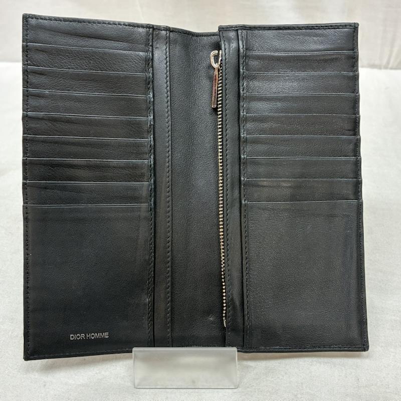ディオールオム Dior homme 財布 長財布 オブリーク トロッター ロゴ 型押し 二つ折り レザー 長財布 - ロゴ、文字 黒 / ブラック / black メンズ USED 古着 中古 50157621