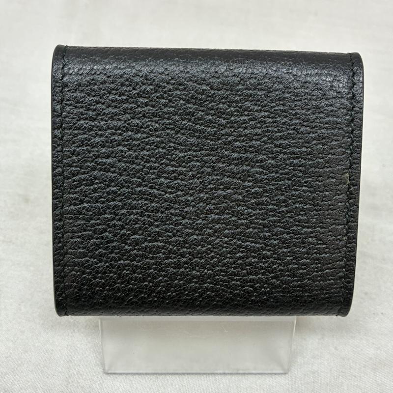 グッチ GUCCI 財布 コンパクト財布 GGマーモント レザー 三つ折り 小銭入れ コインケース ゴールドロゴ 473959 - ロゴ、文字 X ワンポイント 黒 / ブラック / black X 金 / ゴールド / gold color メンズ USED 古着 中古 50157636