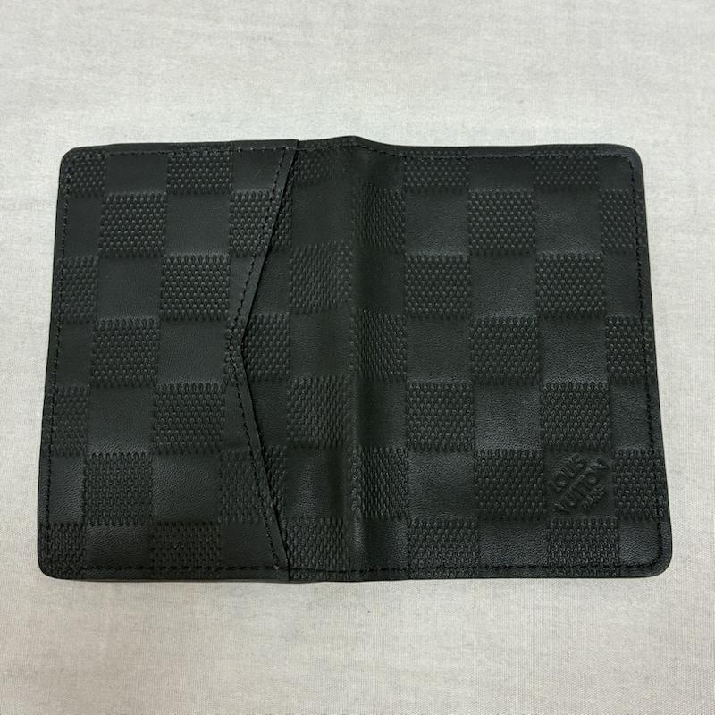 ルイヴィトン LOUIS VUITTON 財布 二つ折り N63197 ダミエ アンフィニ オーガナイザー ドゥ ポッシュ オニキス 二つ折り カードケース 名刺入れ - ロゴ、文字 黒 / ブラック / black メンズ USED 古着 中古 50157642