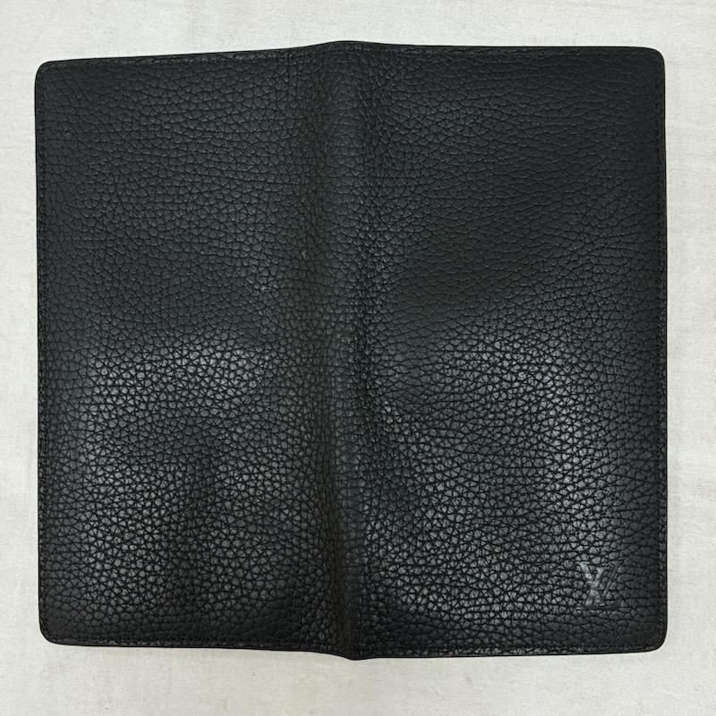 ルイヴィトン LOUIS VUITTON 財布 長財布 M58802 アエログラム ポルトフォイユ ブラザ トリヨン レザー LV ロゴ 型押し 長財布 - ロゴ、文字 X ワンポイント 黒 / ブラック / black メンズ USED 古着 中古 50157644