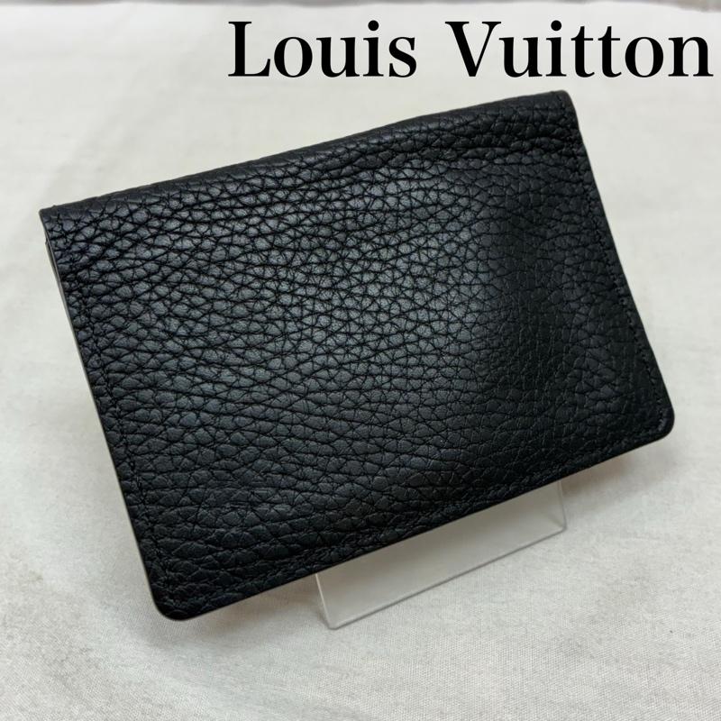 ルイヴィトン LOUIS VUITTON 財布 二つ折り M58825 オーガナイザー ドゥ ポッシュ カードケース パスケース 名刺入れ トリヨン レザー LV ロゴ 型押し - ロゴ、文字 X ワンポイント 黒 / ブラック / black メンズ USED 古着 中古 50157646