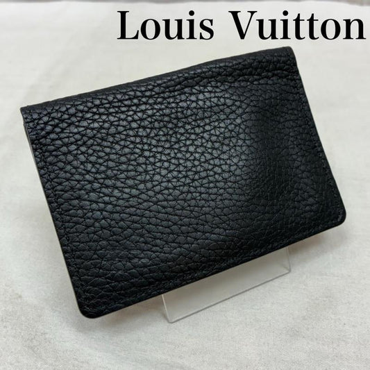 ルイヴィトン LOUIS VUITTON 財布 二つ折り M58825 オーガナイザー ドゥ ポッシュ カードケース パスケース 名刺入れ トリヨン レザー LV ロゴ 型押し - ロゴ、文字 X ワンポイント 黒 / ブラック / black メンズ USED 古着 中古 50157646