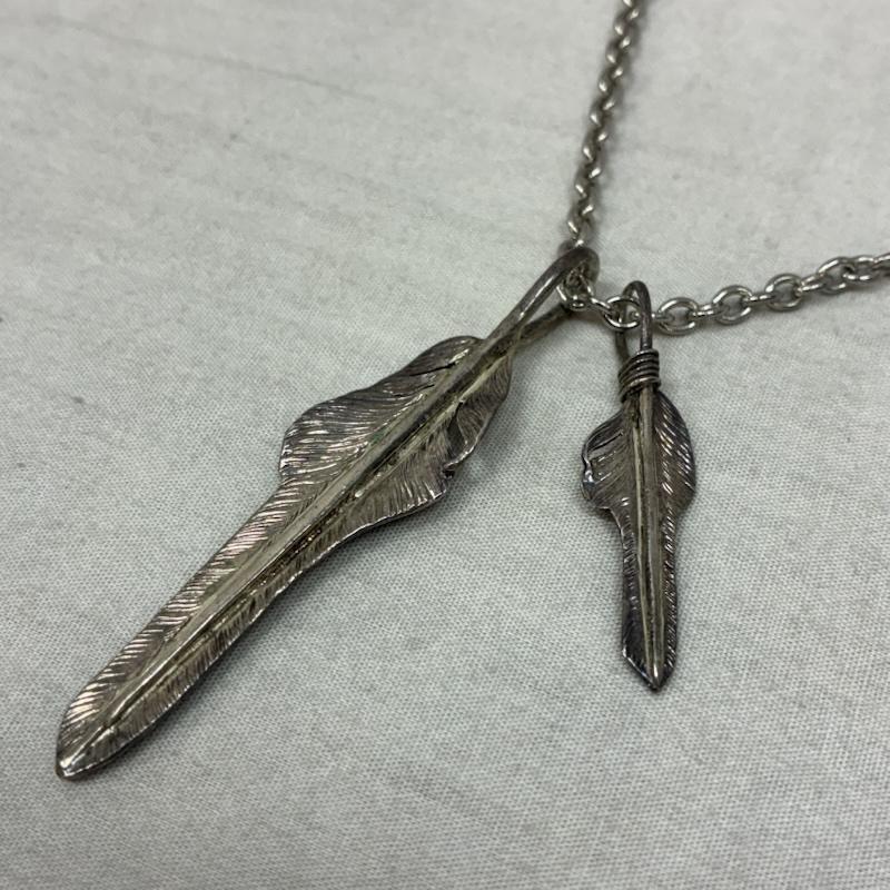 クレイジークラウド crazycloud アクセサリー ネックレス、ペンダント Silver 925 シルバー 風切り フェザー S L ブラス ロジウムメッキコーティング チェーン ネックレス - メンズ USED 古着 中古 50157648