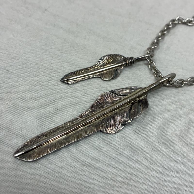 クレイジークラウド crazycloud アクセサリー ネックレス、ペンダント Silver 925 シルバー 風切り フェザー S L ブラス ロジウムメッキコーティング チェーン ネックレス - メンズ USED 古着 中古 50157648