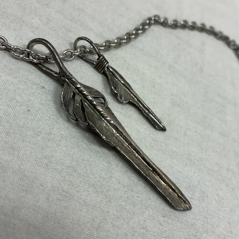 クレイジークラウド crazycloud アクセサリー ネックレス、ペンダント Silver 925 シルバー 風切り フェザー S L ブラス ロジウムメッキコーティング チェーン ネックレス - メンズ USED 古着 中古 50157648