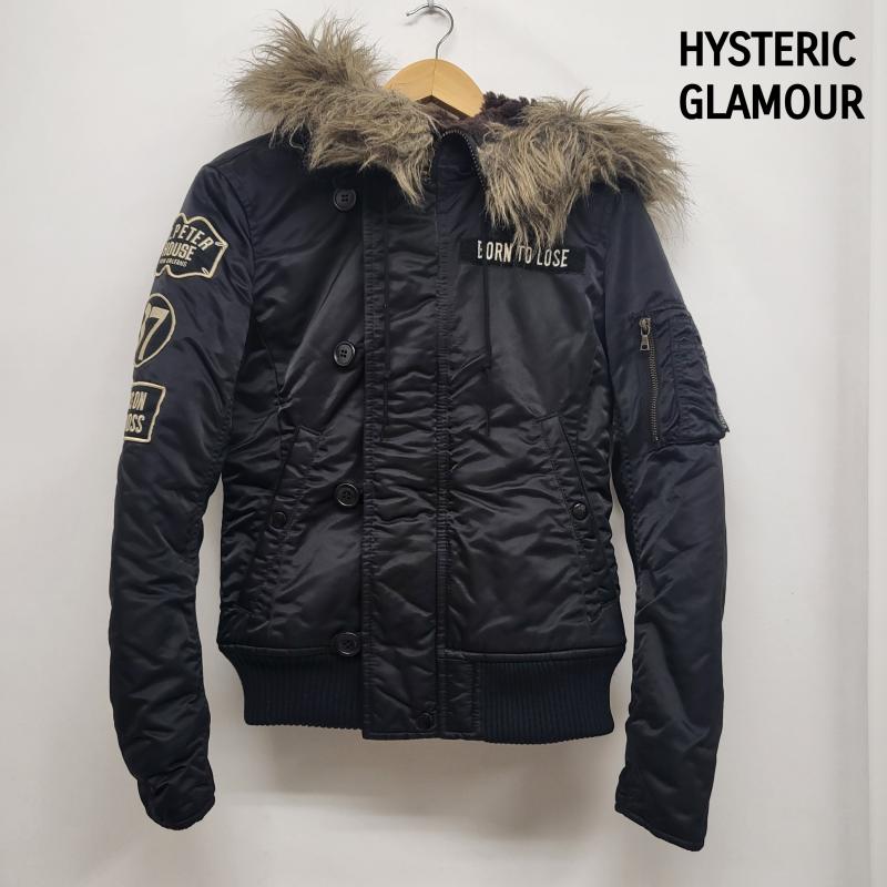 ヒステリックグラマー HYSTERIC GLAMOUR ジャケット、上着 フライトジャケット 2AB-6750 米軍 N-２B プリマロフト フェイクファー FREE 無地 黒 / ブラック / black レディース USED 古着 中古 50157662