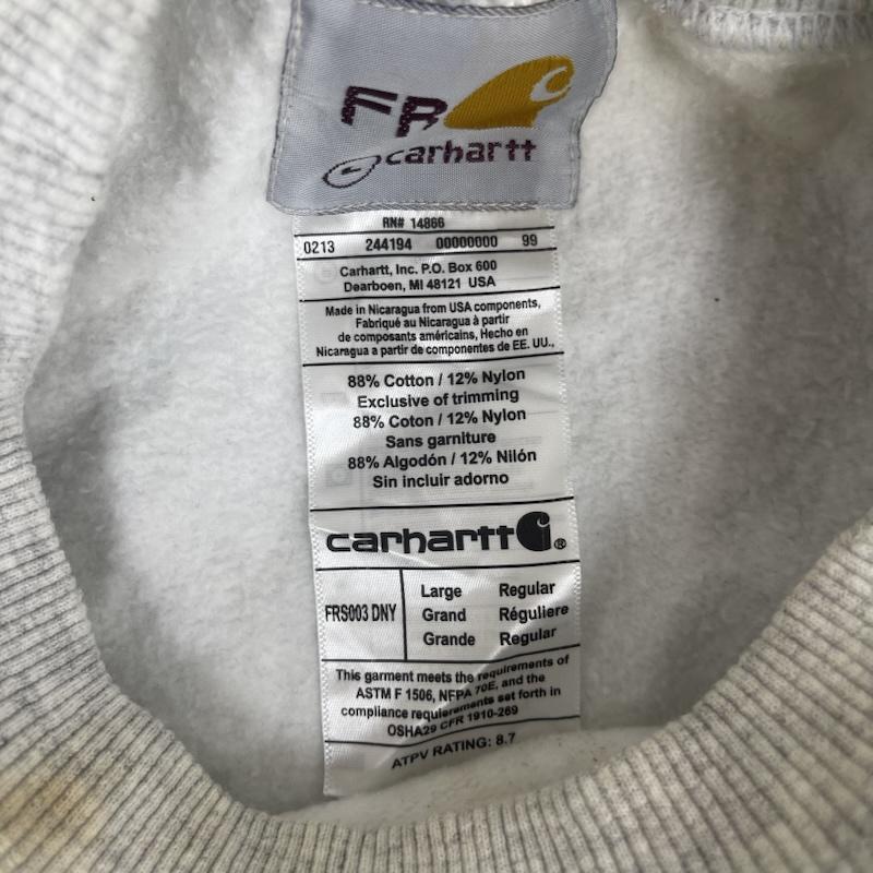 カーハート Carhartt トレーナー 長袖 リメイク スウェット スリーブ切替 デニム生地 ポケット L 白 / ホワイト / white メンズ USED 古着 中古 50157663