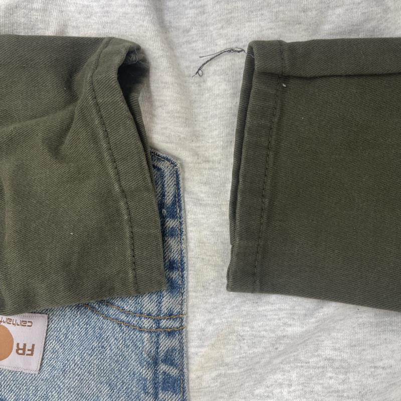 カーハート Carhartt トレーナー 長袖 リメイク スウェット スリーブ切替 デニム生地 ポケット L 白 / ホワイト / white メンズ USED 古着 中古 50157663