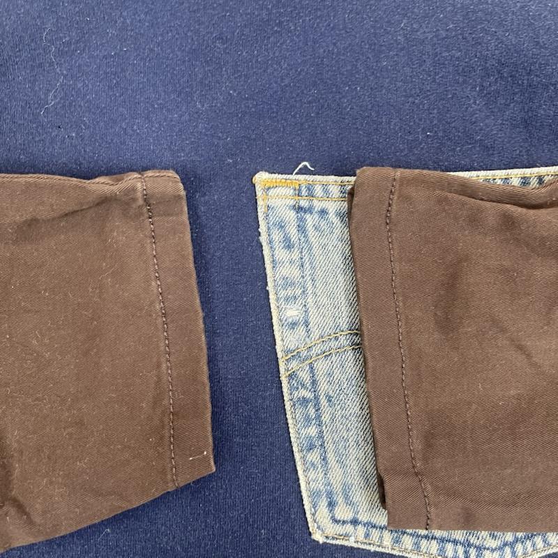 カーハート Carhartt トレーナー 長袖 リメイク ドッキング スリーブ切替 スウェット L 紺 / ネイビー / navy メンズ USED 古着 中古 50157664
