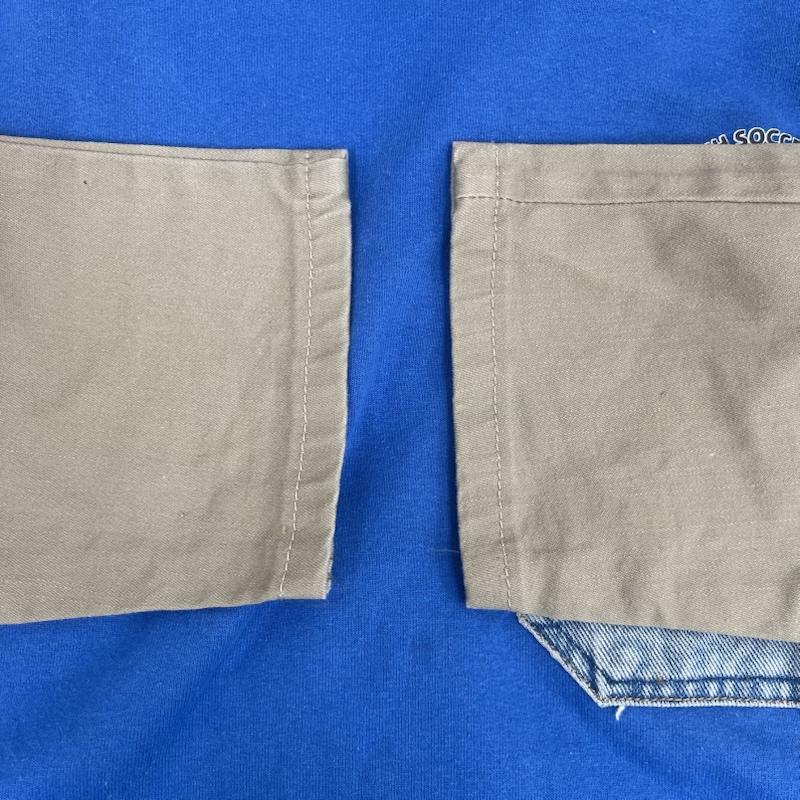 カーハート Carhartt トレーナー 長袖 デニム ポケット ドッキング リメイク スウェット L 青 / ブルー / blue メンズ USED 古着 中古 50157666