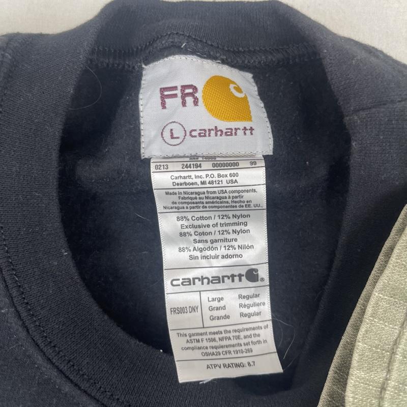 カーハート Carhartt トレーナー 長袖 デニム ポケット ドッキング リメイク スウェット L 黒 / ブラック / black メンズ USED 古着 中古 50157667