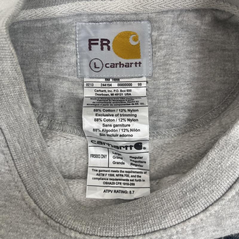カーハート Carhartt トレーナー 長袖 デニム ポケット ドッキング リメイク スウェット XL 灰 / グレー / gray メンズ USED 古着 中古 50157668