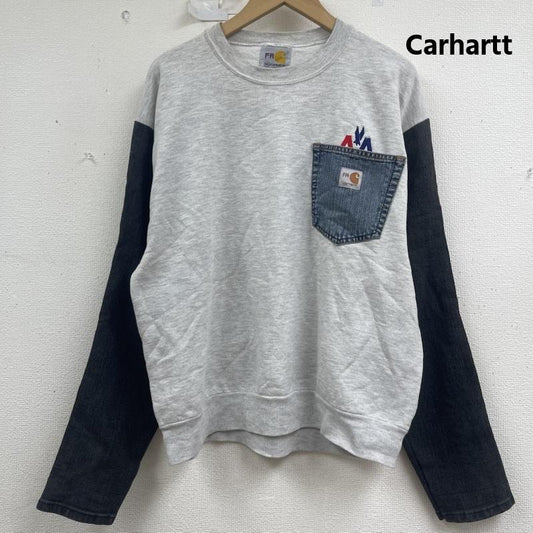 カーハート Carhartt トレーナー 長袖 デニム ポケット ドッキング リメイク スウェット L 灰 / グレー / gray メンズ USED 古着 中古 50157669