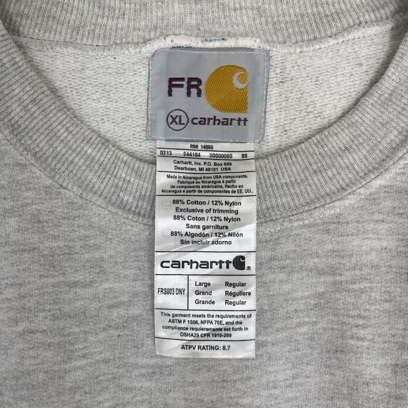 カーハート Carhartt トレーナー 長袖 デニム ポケット ドッキング リメイク スウェット L 灰 / グレー / gray メンズ USED 古着 中古 50157669