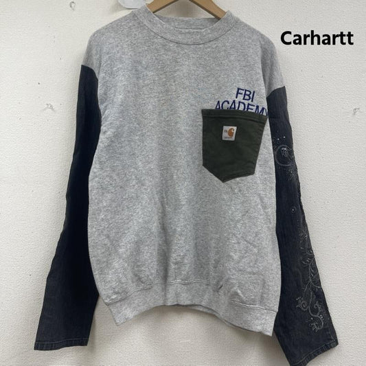 カーハート Carhartt トレーナー 長袖 ポケット ドッキング リメイク スウェット L 灰 / グレー / gray メンズ USED 古着 中古 50157671