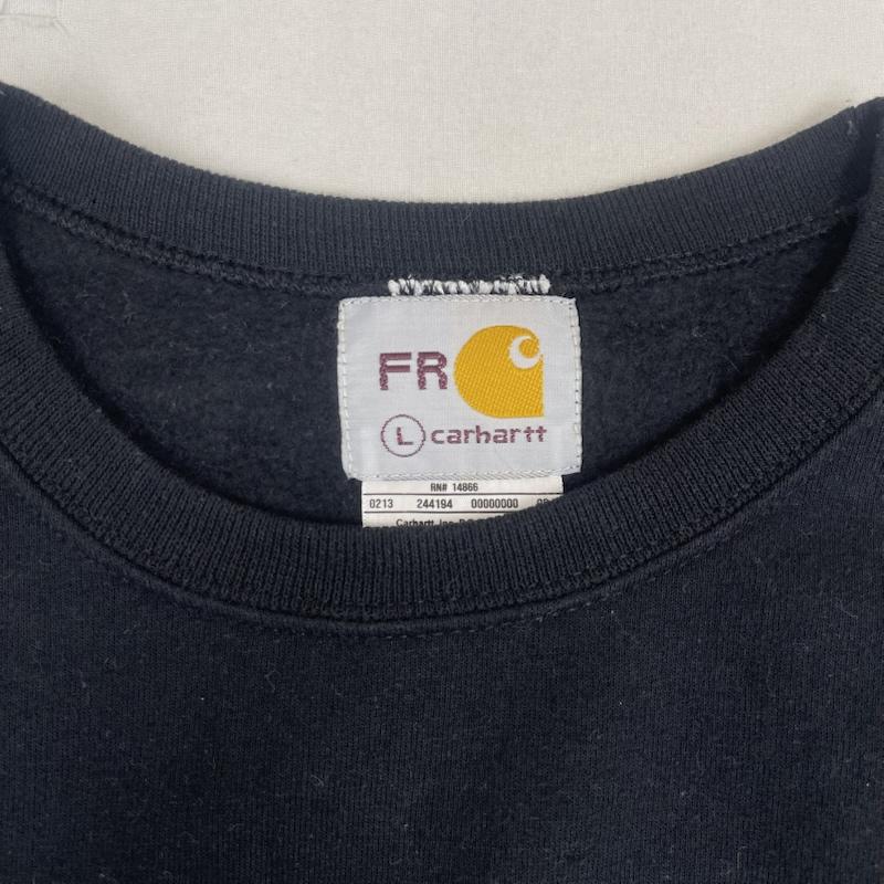 カーハート Carhartt トレーナー 長袖 デニム ポケット ドッキング リメイク スウェット L 黒 / ブラック / black メンズ USED 古着 中古 50157672