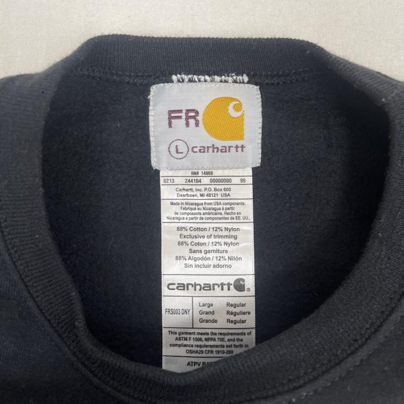 カーハート Carhartt トレーナー 長袖 デニム ポケット ドッキング リメイク スウェット L 黒 / ブラック / black メンズ USED 古着 中古 50157672