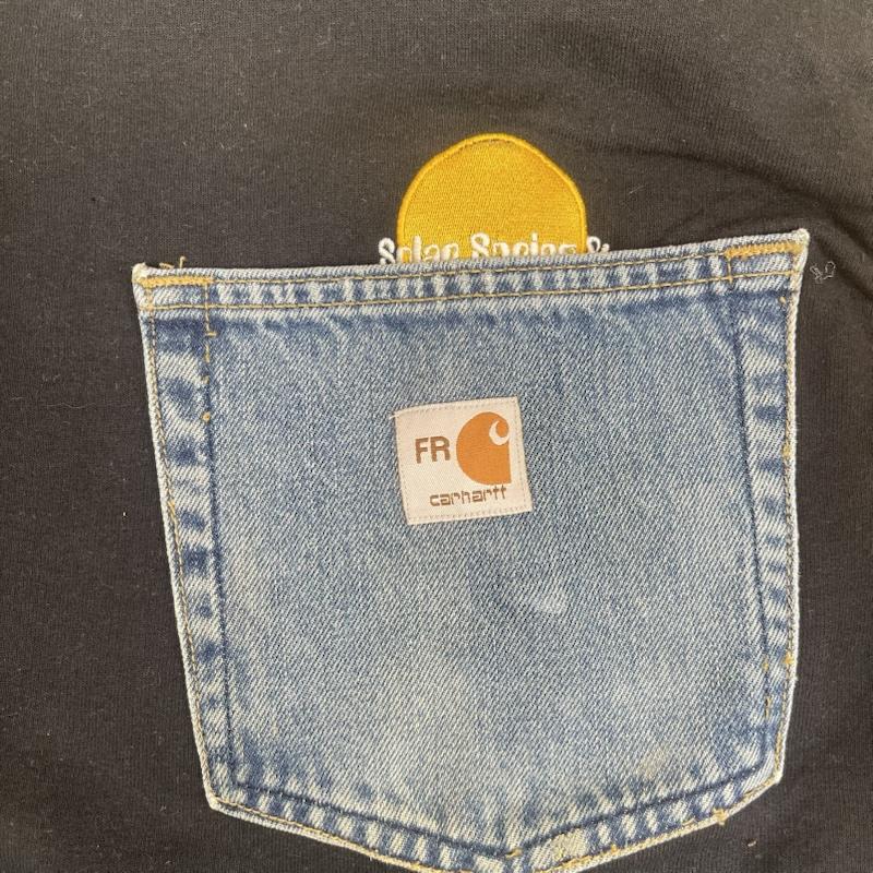 カーハート Carhartt トレーナー 長袖 デニム ポケット ドッキング リメイク スウェット L 黒 / ブラック / black メンズ USED 古着 中古 50157672