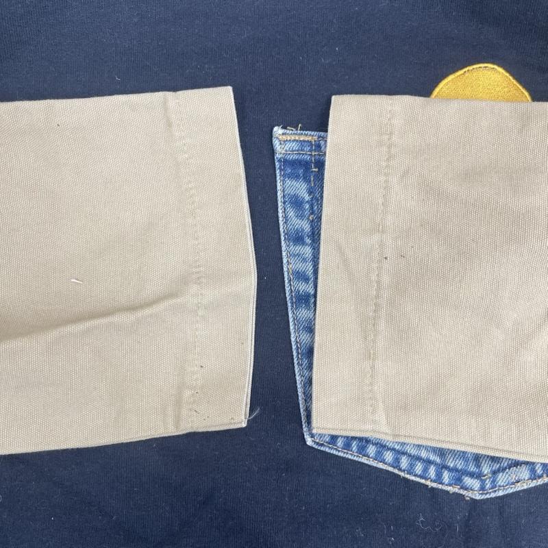 カーハート Carhartt トレーナー 長袖 デニム ポケット ドッキング リメイク スウェット L 黒 / ブラック / black メンズ USED 古着 中古 50157672