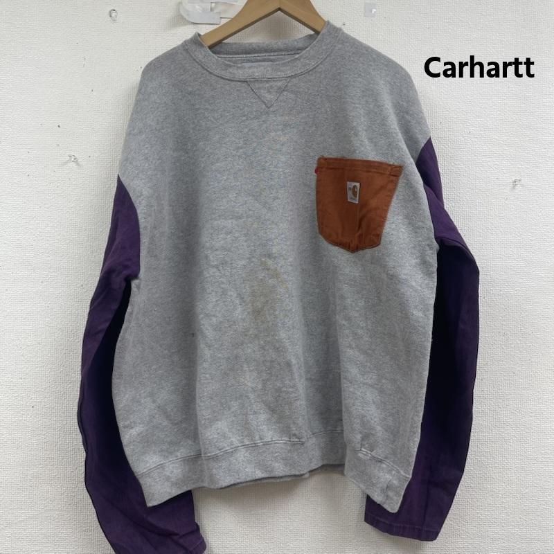 カーハート Carhartt トレーナー 長袖 ポケット ドッキング リメイク スウェット XL 灰 / グレー / gray メンズ USED 古着 中古 50157673