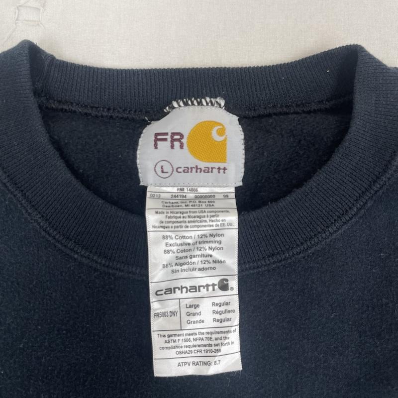 カーハート Carhartt トレーナー 長袖 デニム ポケット ドッキング リメイク スウェット L 黒 / ブラック / black メンズ USED 古着 中古 50157675