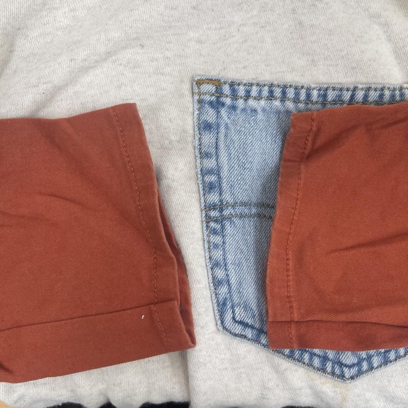カーハート Carhartt トレーナー 長袖 デニム ポケット ドッキング リメイク スウェット XL オフホワイト / オフホワイト / メンズ USED 古着 中古 50157676