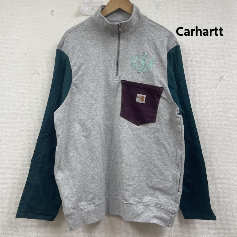 カーハート Carhartt トレーナー 長袖 ポケット ドッキング リメイク スウェット L 灰 / グレー / gray メンズ USED 古着 中古 50157679