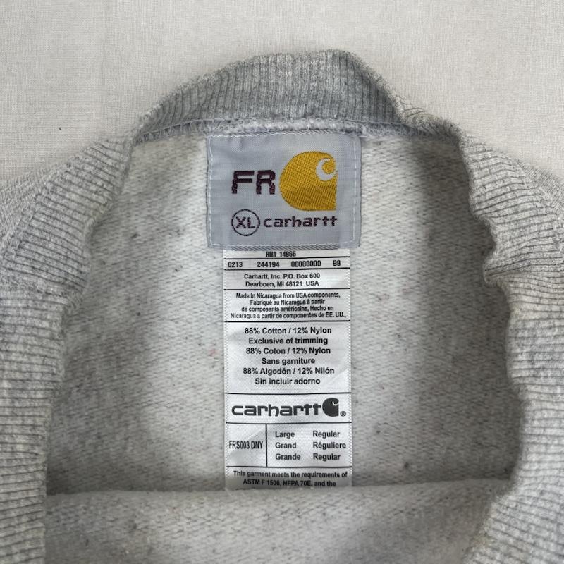 カーハート Carhartt トレーナー 長袖 デニム ポケット ドッキング リメイク スウェット XL 灰 / グレー / gray メンズ USED 古着 中古 50157684