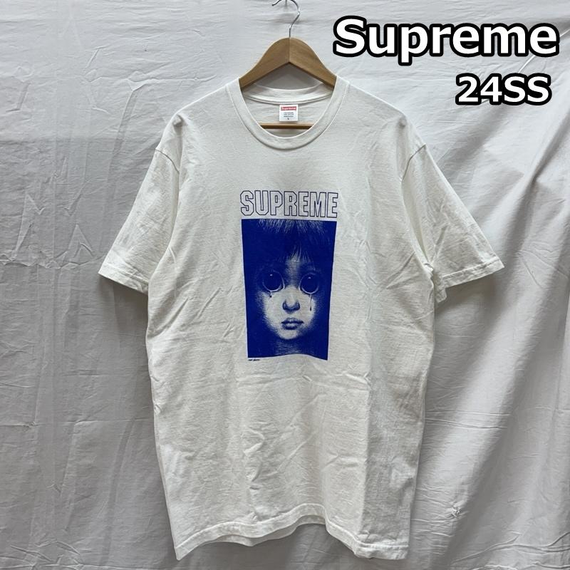 シュプリーム Supreme Tシャツ 半袖 24SS Margaret Keane Teardrop Tee マーガレットキーン ティアドロップ Bigeye Tシャツ L 白 / ホワイト / white メンズ USED 古着 中古 50157690
