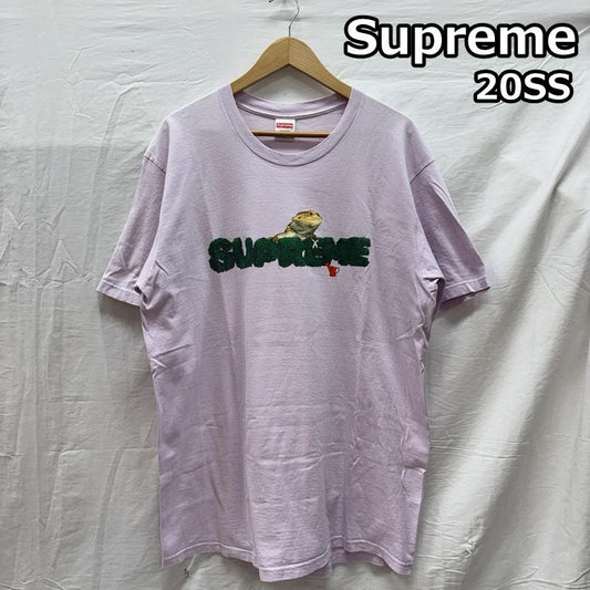 シュプリーム Supreme Tシャツ 半袖 20SS LIZARD Tee リザード ロゴ クルーネック 半袖 Tシャツ L 桃 / ピンク / pink メンズ USED 古着 中古 50157691