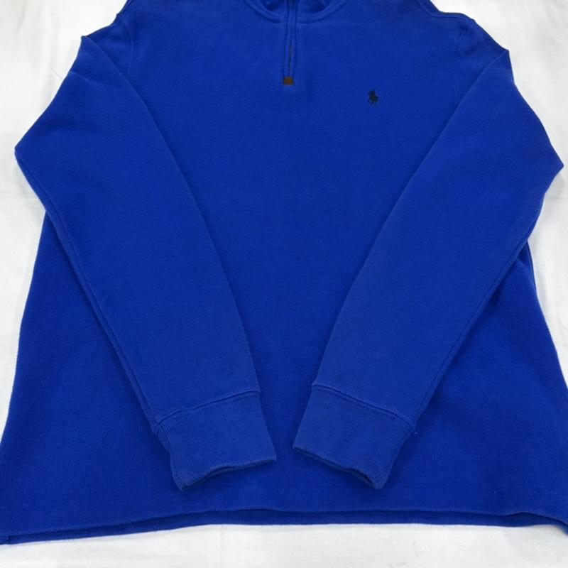 ラルフローレン RALPHLAUREN トレーナー 長袖 ハーフジップ トレーナー ポニー刺繡 スウェット M 無地 X ワンポイント X ロゴ、文字 X 刺繍 青 / ブルー / blue X 紺 / ネイビー / navy メンズ USED 古着 中古 50157704