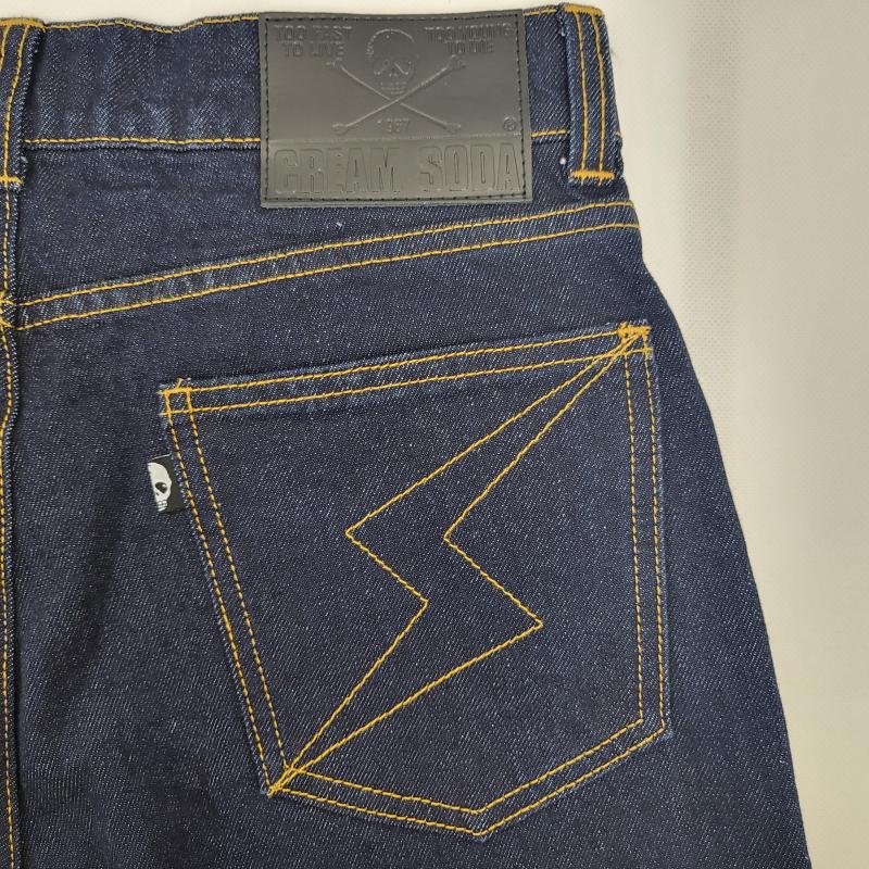 クリームソーダ CREAMSODA パンツ デニム、ジーンズ PD25PT-01 イマズマステッチ ドクロ ロカビリー S メンズ USED 古着 中古 50157708