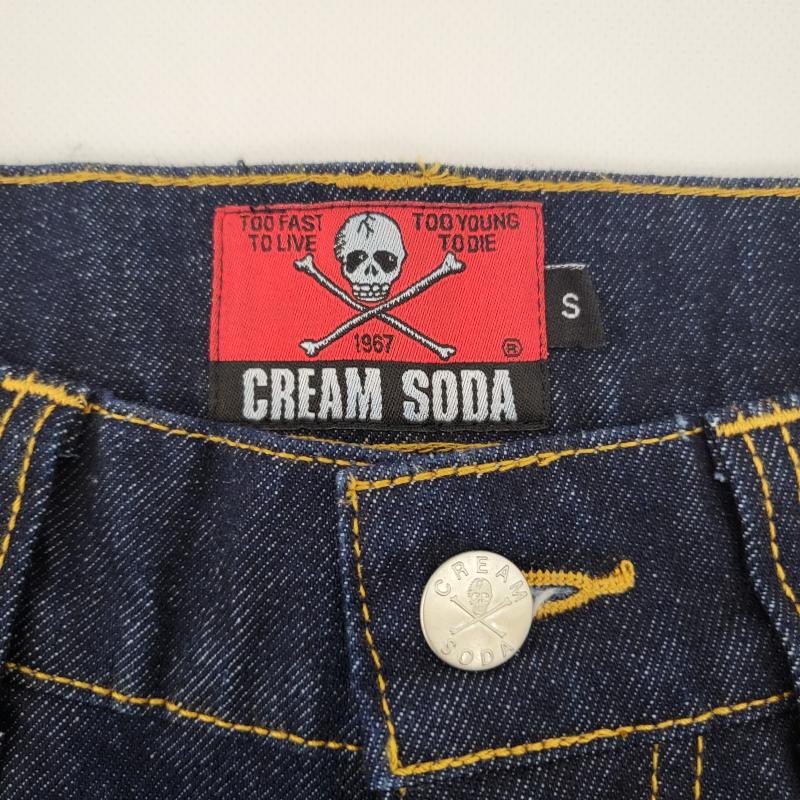 クリームソーダ CREAMSODA パンツ デニム、ジーンズ PD25PT-01 イマズマステッチ ドクロ ロカビリー S メンズ USED 古着 中古 50157708
