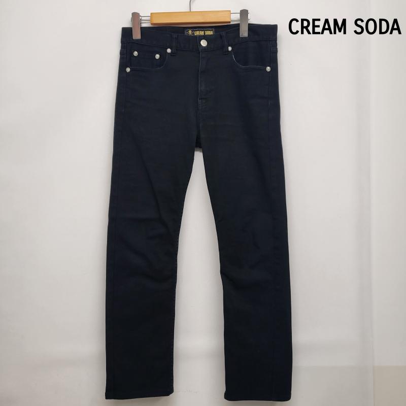 クリームソーダ CREAMSODA パンツ デニム、ジーンズ イナズマステッチ ブラック アメカジ ロカビリー S メンズ USED 古着 中古 50157711