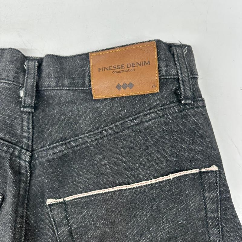 グッドイナフ GOODENOUGH パンツ デニム、ジーンズ FINESSE DENIM セルビッチ ブラック デニム パンツ 28インチ 黒 / ブラック / black メンズ USED 古着 中古 50157713
