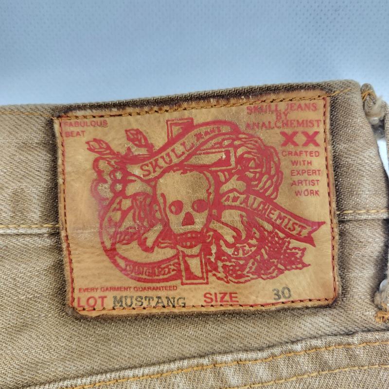 スカルジーンズ SKULLJEANS パンツ デニム、ジーンズ スカル ブーツカット MUSTAGサイズ30 39インチ メンズ USED 古着 中古 50157715