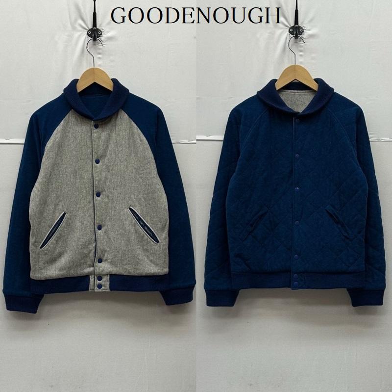 グッドイナフ GOODENOUGH ジャケット、上着 ジャンパー、ブルゾン リバーシブル ウール キルティング スタジャン M 青 / ブルー / blue X 灰 / グレー / gray メンズ USED 古着 中古 50157716