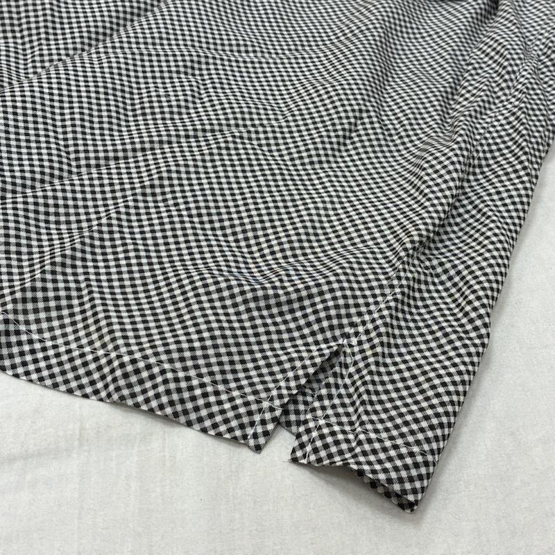 ボッテガヴェネタ BOTTEGA VENETA シャツ、ブラウス 半袖 プルオーバー マルチ チェック プリント シルク シャツ 54 - チェック 白 / ホワイト / white X 黒 / ブラック / black X 灰 / グレー / gray X マスタード / マスタード / メンズ USED 古着 中古 50157725