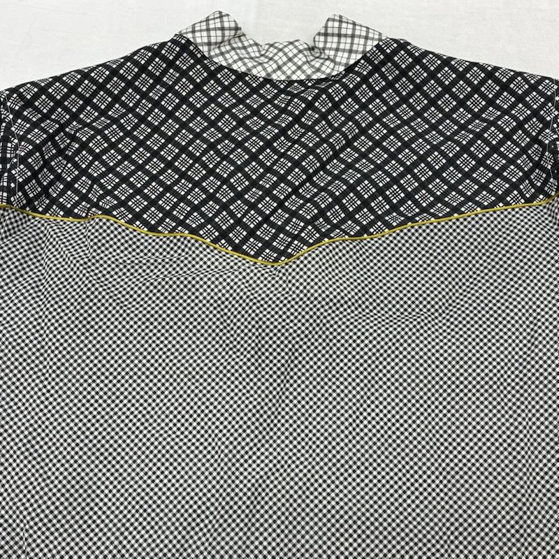 ボッテガヴェネタ BOTTEGA VENETA シャツ、ブラウス 半袖 プルオーバー マルチ チェック プリント シルク シャツ 54 - チェック 白 / ホワイト / white X 黒 / ブラック / black X 灰 / グレー / gray X マスタード / マスタード / メンズ USED 古着 中古 50157725