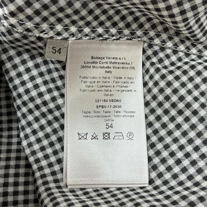 ボッテガヴェネタ BOTTEGA VENETA シャツ、ブラウス 半袖 プルオーバー マルチ チェック プリント シルク シャツ 54 - チェック 白 / ホワイト / white X 黒 / ブラック / black X 灰 / グレー / gray X マスタード / マスタード / メンズ USED 古着 中古 50157725