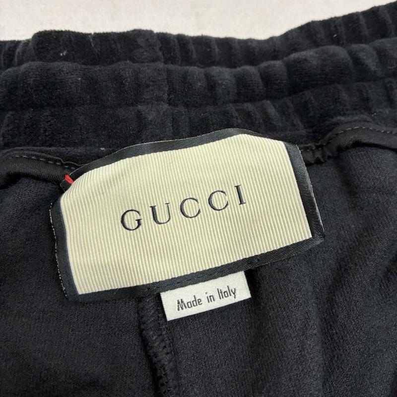 グッチ GUCCI パンツ ショートパンツ シェニール ライン ベルベット ショーツ ベロア イージー ハーフパンツ XL 黒 / ブラック / black X 赤 / レッド / red X 白 / ホワイト / white メンズ USED 古着 中古 50157738