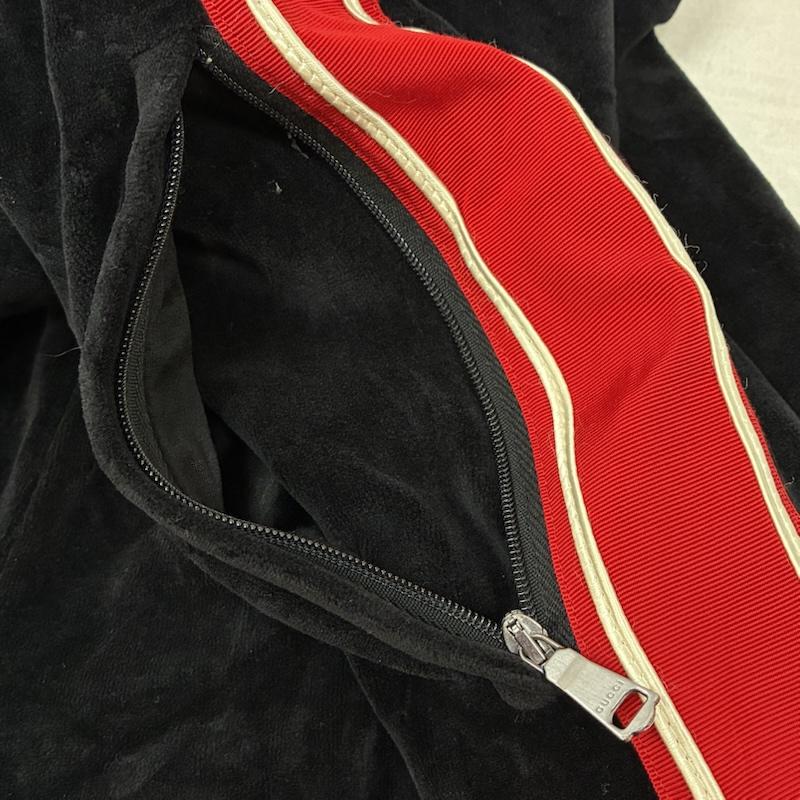 グッチ GUCCI パンツ ショートパンツ シェニール ライン ベルベット ショーツ ベロア イージー ハーフパンツ XL 黒 / ブラック / black X 赤 / レッド / red X 白 / ホワイト / white メンズ USED 古着 中古 50157738