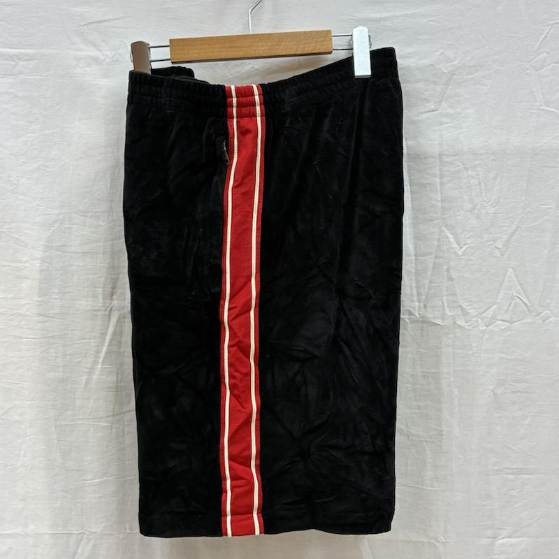 グッチ GUCCI パンツ ショートパンツ シェニール ライン ベルベット ショーツ ベロア イージー ハーフパンツ XL 黒 / ブラック / black X 赤 / レッド / red X 白 / ホワイト / white メンズ USED 古着 中古 50157738